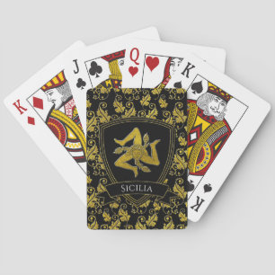 Sicilian Trinacria din text- och bakgrundsfärg Casinokort