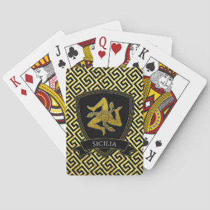 Sicilian Trinacria din text- och bakgrundsfärg Casinokort