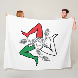 Sicilian Trinacria Medusa Design Fleecefilt