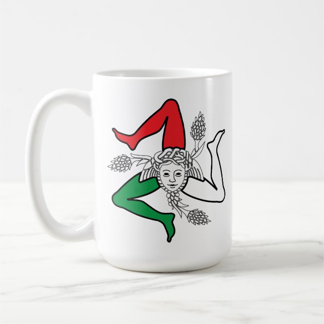 Sicilian Trinacria Medusa Design Kaffemugg (Vänster)