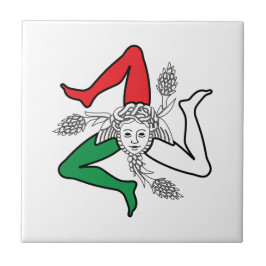 Sicilian Trinacria Medusa Design Kakelplatta