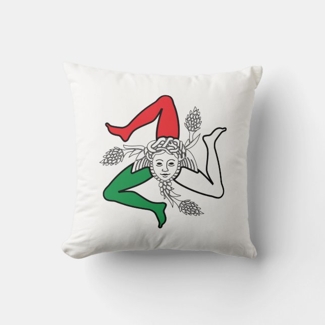 Sicilian Trinacria Medusa Design Kudde (Framsida)