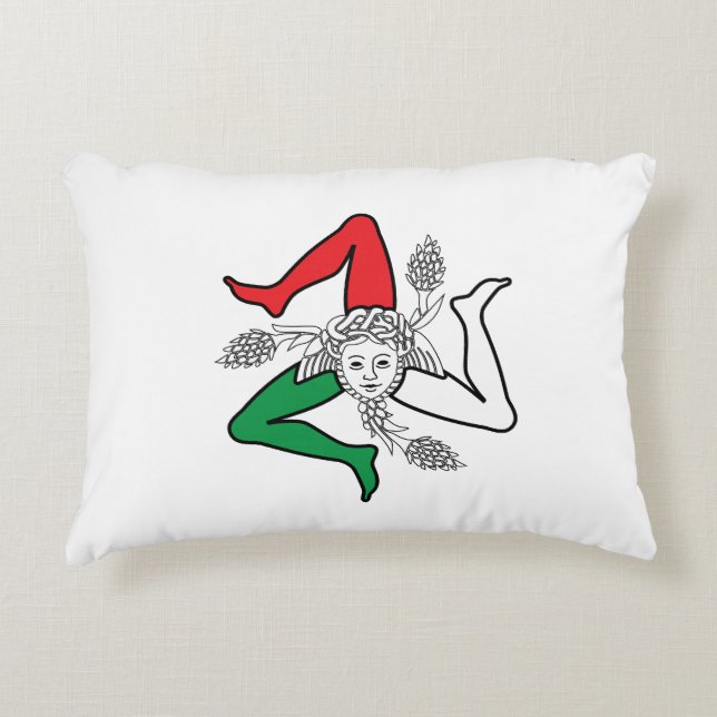 Sicilian Trinacria Medusa Design Prydnadskudde (Framsidan)