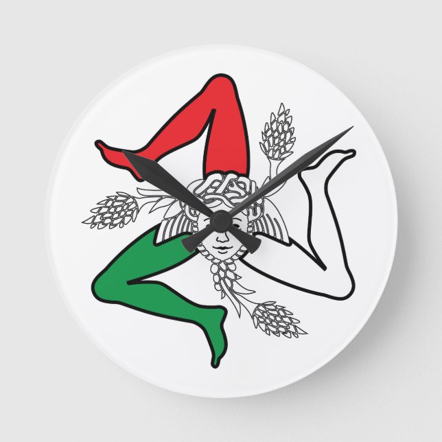 Sicilian Trinacria Medusa Design Rund Klocka (Framsida)