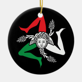 Sicilian Trinacria Medusa Emblem Italian Theme Julgransprydnad Keramik