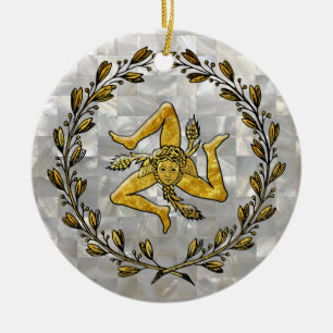Sicilian Trinacria mor av pärlan Julgransprydnad Keramik