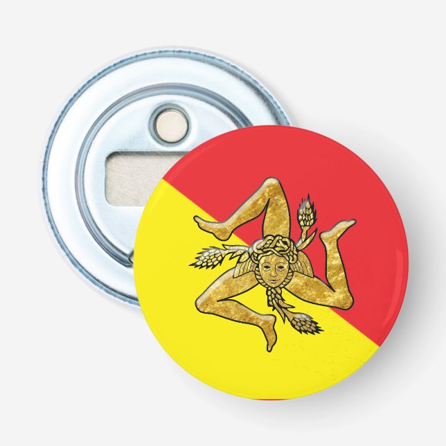 Sicilian Trinacria och flagga Flasköppnare (Framsidan)