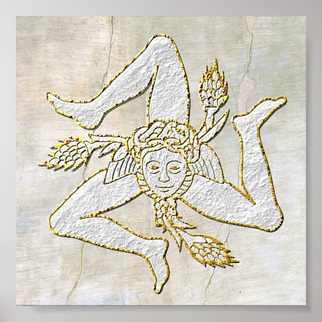 Sicilian Trinacria på gips Poster (Framsidan)