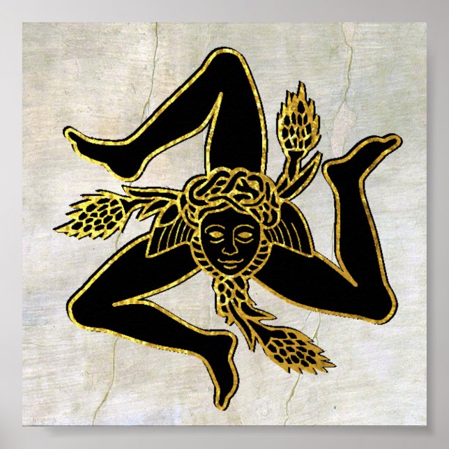 Sicilian Trinacria på gips Poster (Framsidan)