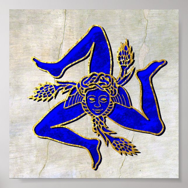 Sicilian Trinacria på gips Poster (Framsidan)