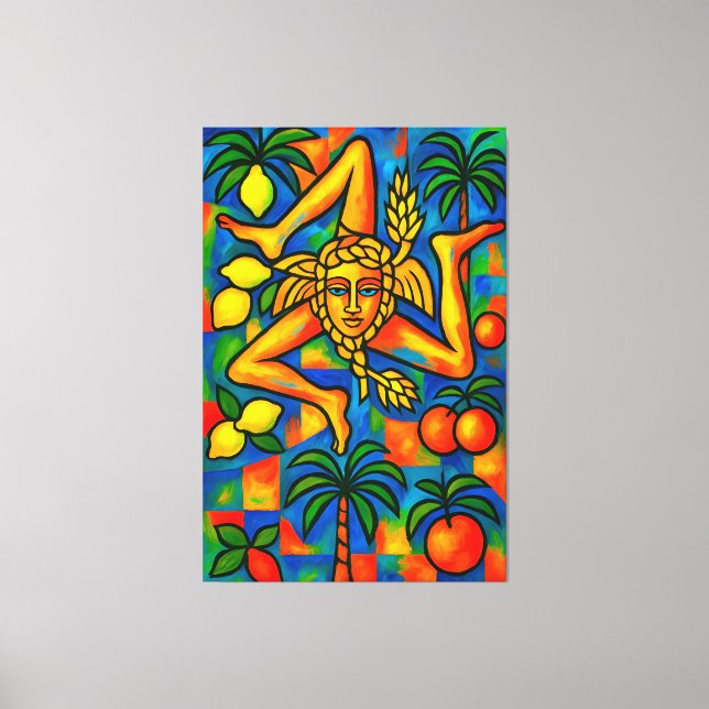 Sicilian Trinacria Pablo stil Canvastryck (Framsida)