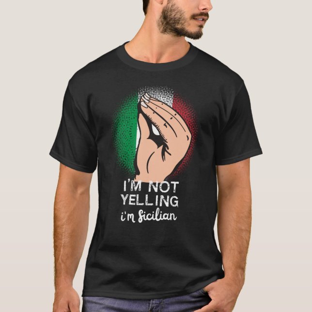Sicilian Yelling Funny Sayed Art T Shirt (Framsida)