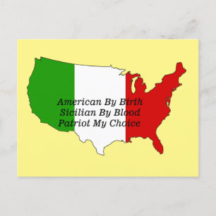 Siciliansk Amerikansk Italiensk Patriot USA Karta Vykort