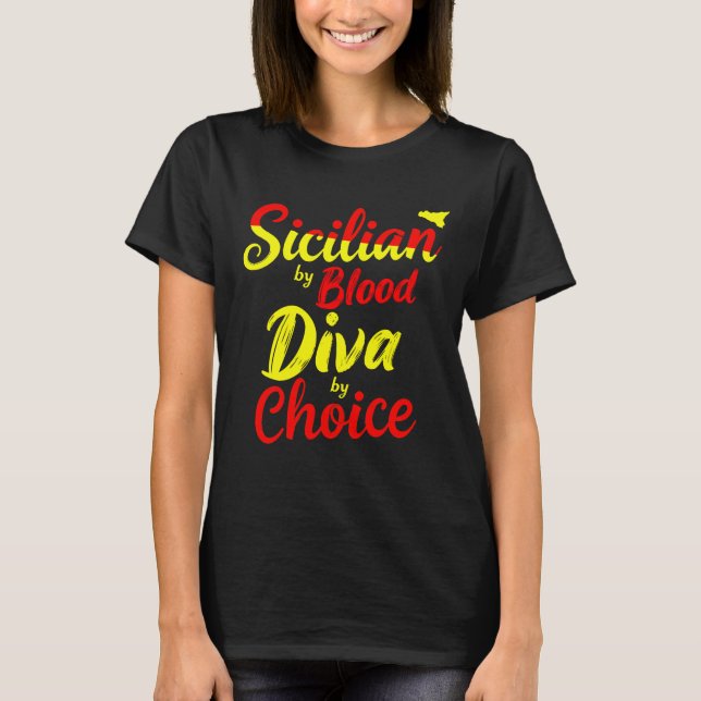 Siciliansk av blodet diva av val  t shirt (Framsida)