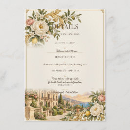 Siciliansk barockbröllop | Antik blomsterdetalj Tilläggskort