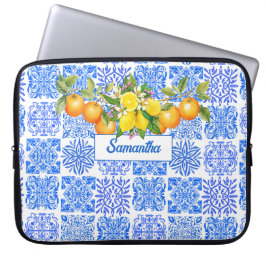 Siciliansk blåaktig gult citrus Mediterranean azul Laptop Fodral