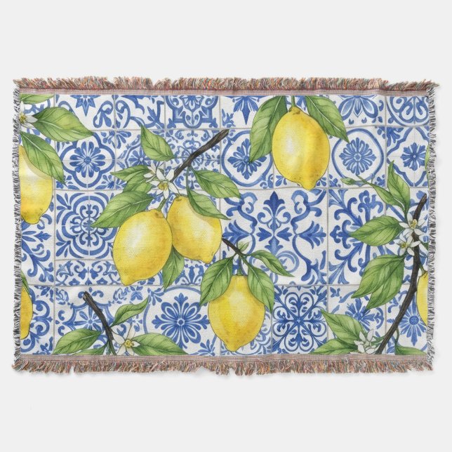 Siciliansk citron, Medelhavsinspirerad heminrednin Filt (Framsidan)
