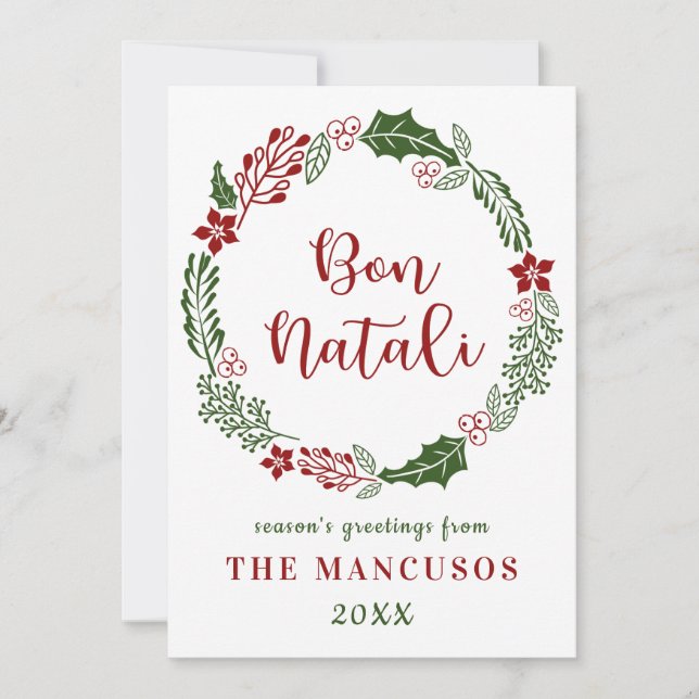 Siciliansk God Jul, Anpassningsbar Julkort (Framsida)