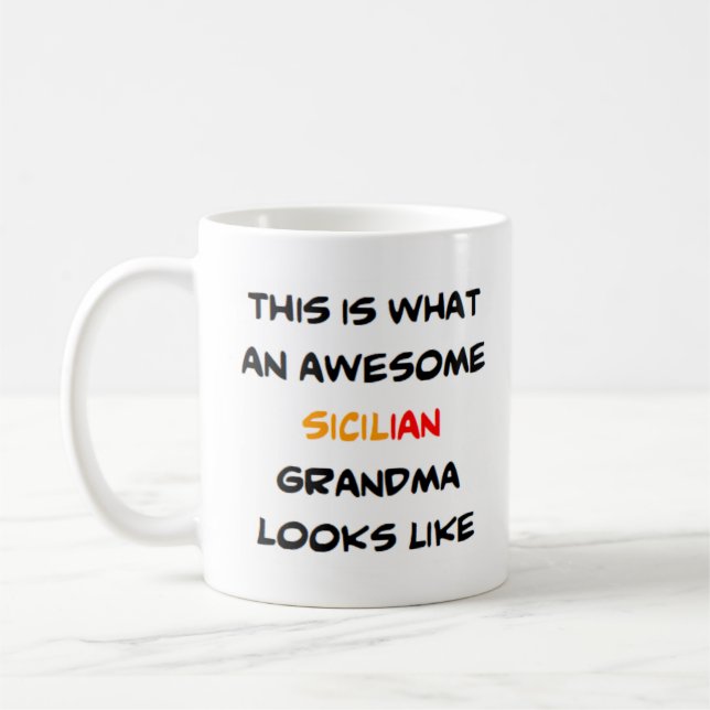 siciliansk mormor, underbar kaffemugg (Vänster)