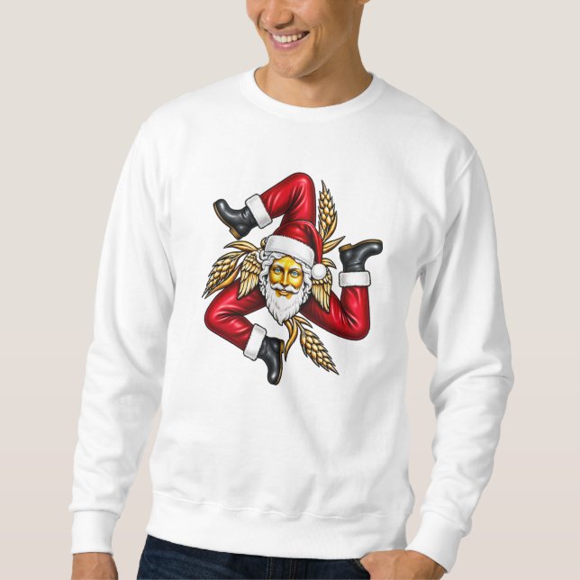 Siciliansk Santa jul Trinacria  Lång Ärmad Tröja (Framsida)