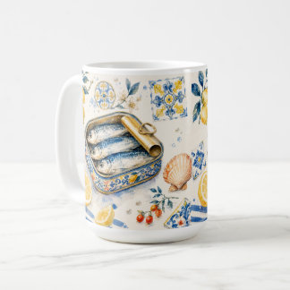 Siciliansk Sardinvattenfärgskonst Kaffemugg