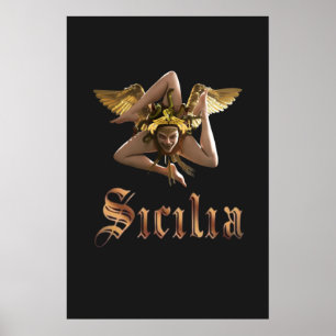 Siciliansk Trinacria-affisch Poster