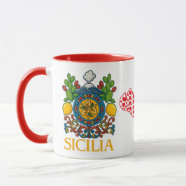 Siciliansk Trinacria Design Kaffe Mugg