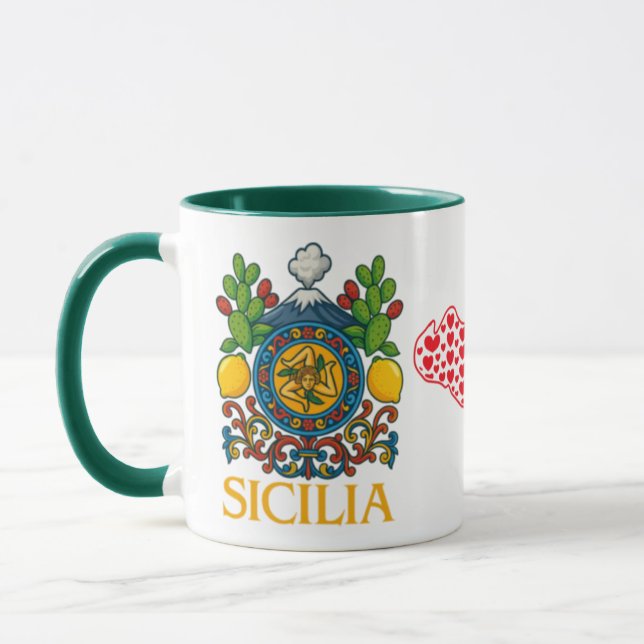 Siciliansk Trinacria-design  kaffemug Mugg (Vänster)