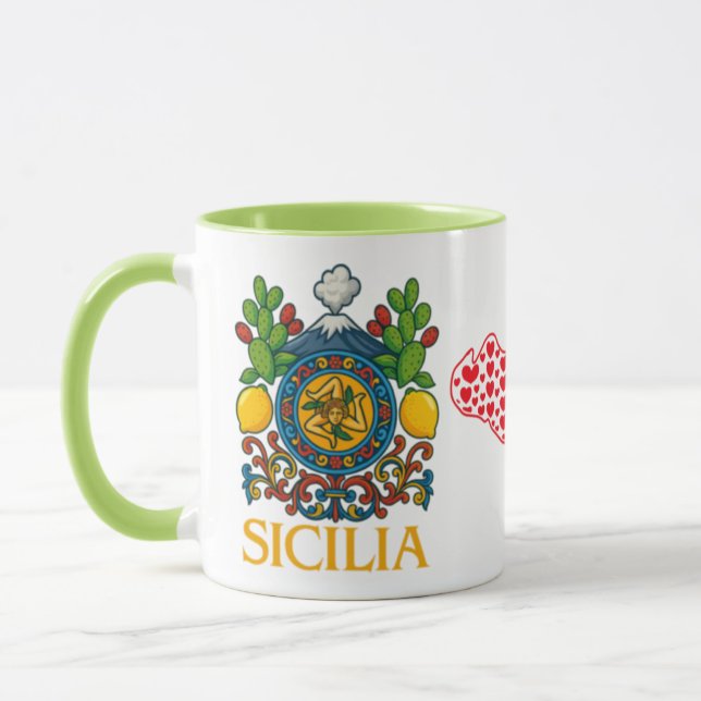 Siciliansk Trinacria-design  kaffemugge Mugg (Vänster)