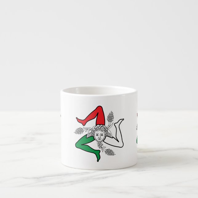 Siciliansk Trinacria Medusa-design Espressomugg (Framsidan)