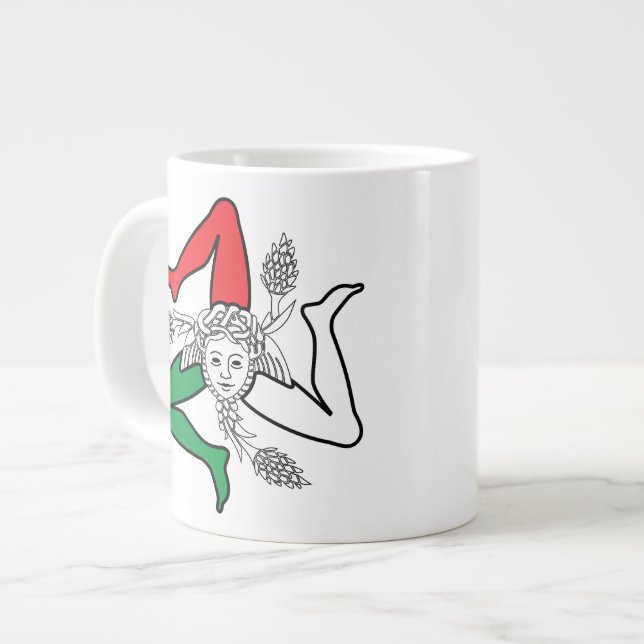 Siciliansk Trinacria Medusa-design Jumbo Mugg (Framsida vänster)