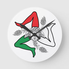 Siciliansk Trinacria Medusa-design Rund Klocka