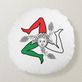 Siciliansk Trinacria Medusa-design Rund Kudde