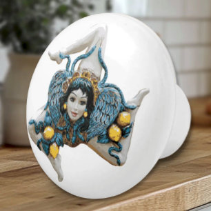 Siciliansk Trinacria Medusa -Siciliens symbol Knopp