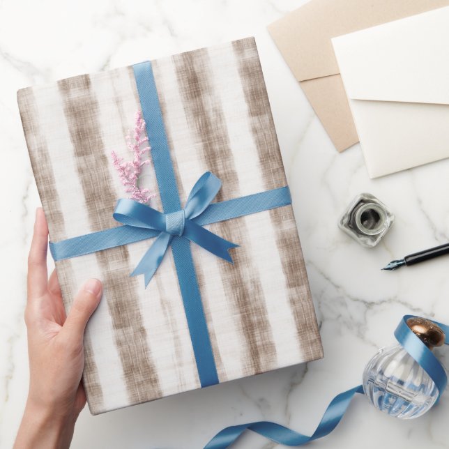 Siciliansk vävd krämgul randig bröllopsfest presentpapper (Gifting)