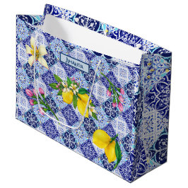 Sicilianska blå keramiska plattor för citrusfrukte