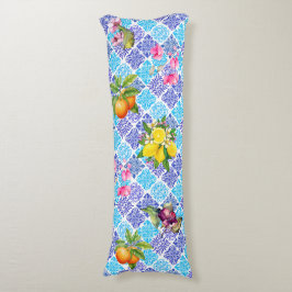 Sicilianska citrusplattor i blommigten Mediterrane Kroppskudde