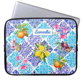 Sicilianska citrusplattor i blommigten Mediterrane Laptop Fodral