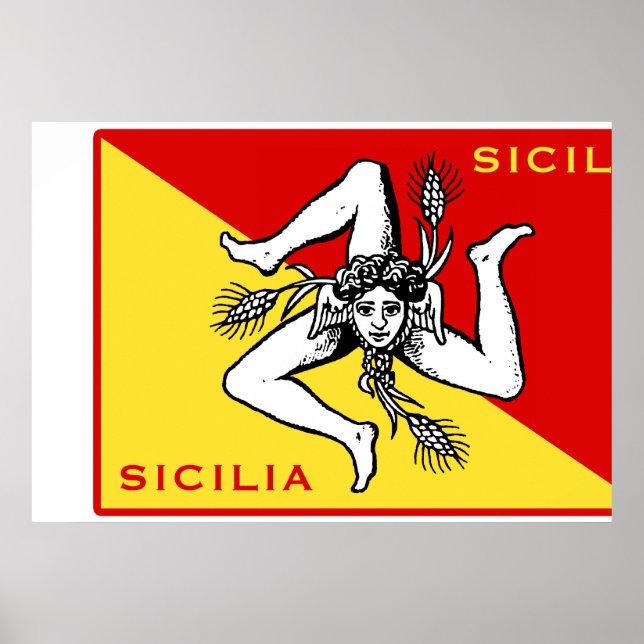 Sicilianska Flagga Poster (Framsidan)