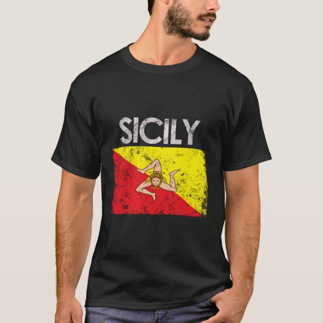 Sicilianska Flagga Pride T Shirt (Framsida)