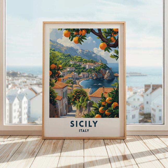 Sicilianska Italiarna Travel Skriv ut Poster itali (Skapare uppladdad)