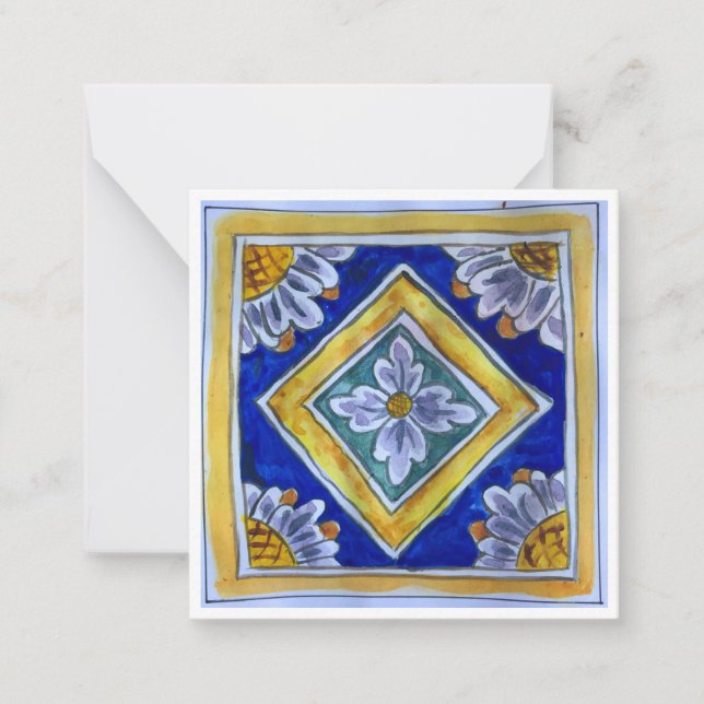 Sicilianska keramiska plattor - P2 - Platt anteckn Anteckningskort (Framsida)