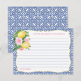 Sicilianska Lemons Rosa Flowers Advice for Bride C Inbjudningar