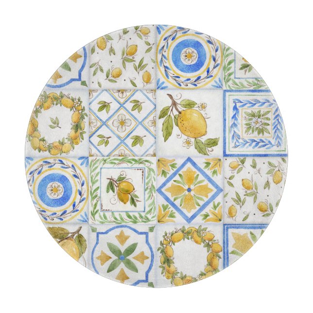 Sicilianska lemons Watercolor Square Mönster (Framsidan)