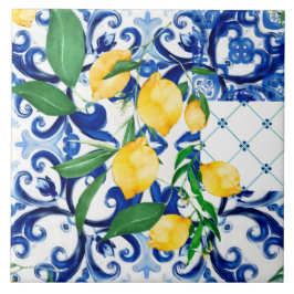 Sicilianska plattor, citron, mosaik, majolica kakelplatta