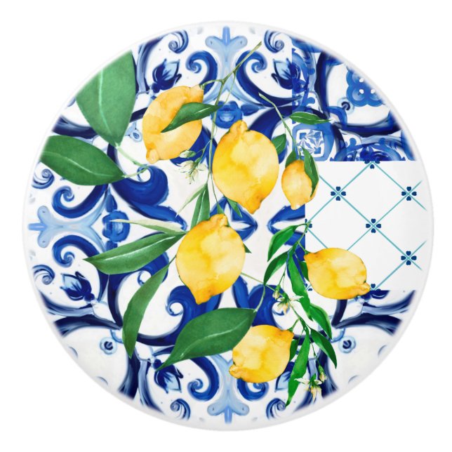 Sicilianska plattor, citron, mosaik, majolica knopp (Framsidan)