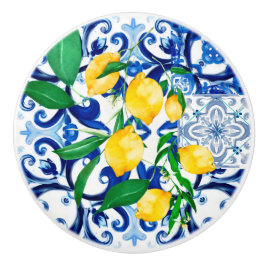Sicilianska plattor, citron, mosaik, majolica knopp