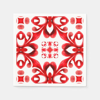 Sicilianska plattor, mosaik, röda plattor pappersservett