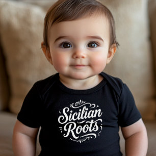 Sicilianska rötter Klassisk typografi Baby-bodysu T Shirt