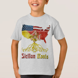 Sicilianska rötter USA flagga Heritage Tee Shirt